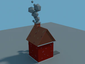 low poly cartoon house 1 3D Model