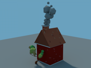 low poly cartoon house 1 3D Модель