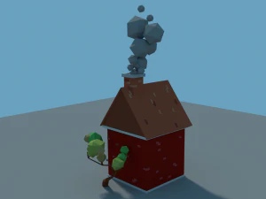 low poly cartoon house 1 3D Model