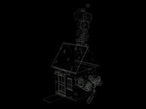 low poly cartoon house 1 3D Модель