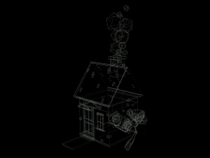low poly cartoon house 1 3D Model