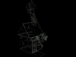 low poly cartoon house 1 3D Model