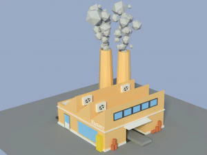 pabrik poli rendah 4 Model 3D