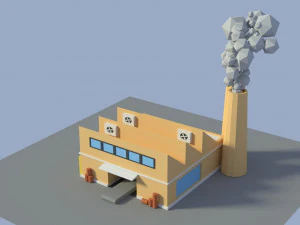 low poly factory 4 3D Model