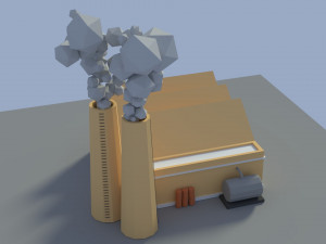 low poly factory 4 Modelo 3D