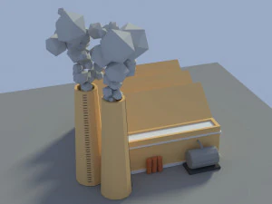 low poly factory 4 3D Model