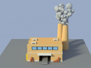 low poly factory 4 Modelo 3D