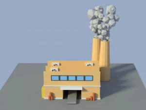 low poly factory 4 3D Model