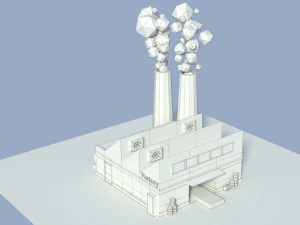 low poly factory 4 3D Model