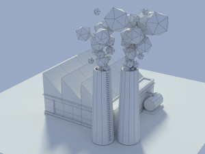 low poly factory 4 Modelo 3D