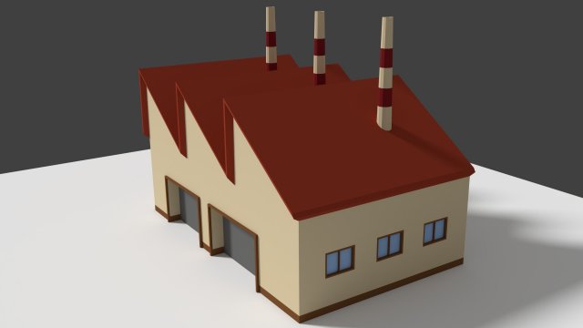 low poly cartoon factory 5 3D Model .c4d .max .obj .3ds .fbx .stl .blend 
