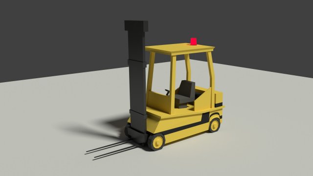low poly cartoon forklift Model 3D .c4d .max .obj .3ds .fbx .stl .blend 