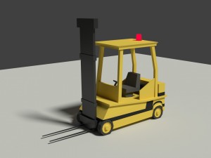 low poly cartoon forklift 3D Model