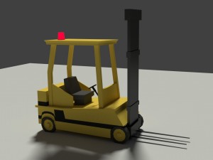 low poly cartoon forklift Model 3D