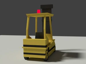 low poly cartoon forklift 3D Model