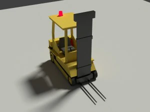 low poly cartoon forklift 3D Model