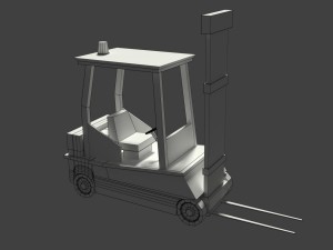 low poly cartoon forklift Model 3D