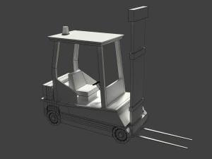 low poly cartoon forklift 3D Model