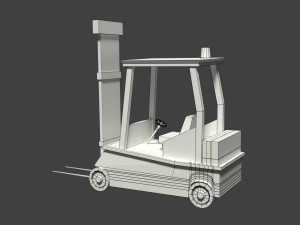 low poly cartoon forklift Model 3D