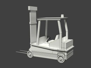 low poly cartoon forklift 3D Model
