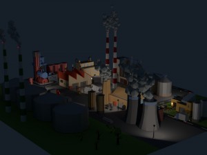 low poly industrial complex pack 3D-Modell