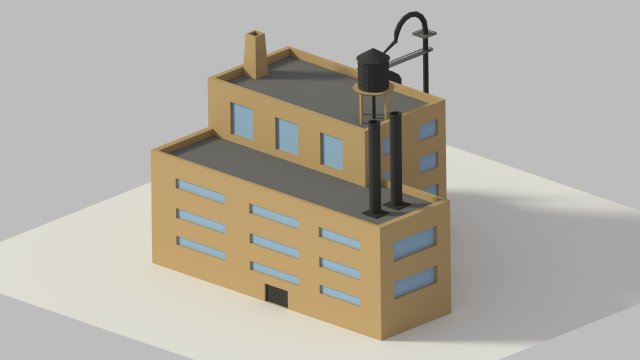 low poly cartoon refinery 3D Model .c4d .max .obj .3ds .fbx .stl .blend 