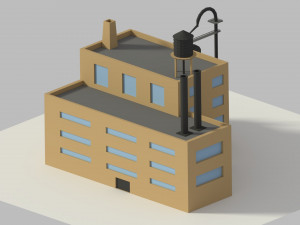 low poly cartoon refinery 3Dモデル