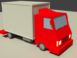 low poly truck model 3D Model