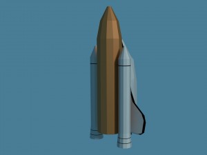 low poly cartoony space shuttle 3D Model