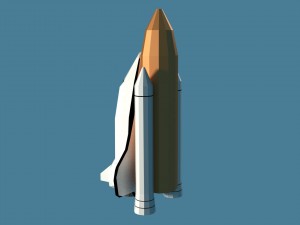 low poly cartoony space shuttle 3D Model