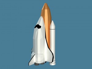low poly cartoony space shuttle 3D Model