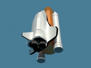 low poly cartoony space shuttle 3D Model