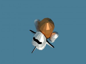 low poly cartoony space shuttle 3D Model