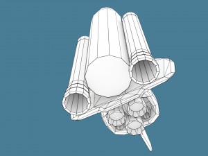 low poly cartoony space shuttle 3D Model