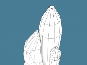 low poly cartoony space shuttle 3D Model