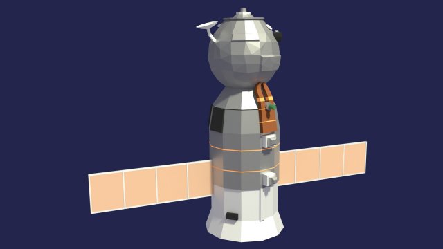 low poly cartoony soyuz 3D Model .c4d .max .obj .3ds .fbx .stl .blend 