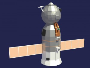 low poly cartoony soyuz 3D Model