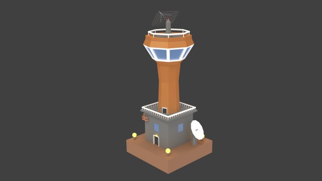low poly space colony tower Model 3D .c4d .max .obj .3ds .fbx .stl .blend 