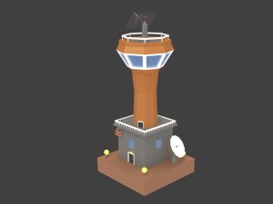 low poly space colony tower 3Dモデル