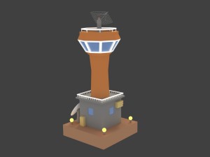 low poly space colony tower Model 3D