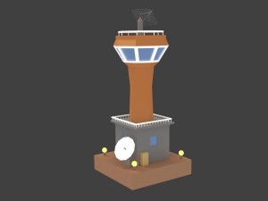low poly space colony tower Model 3D