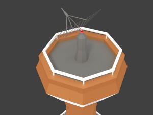 low poly space colony tower Model 3D