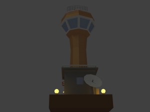 low poly space colony tower Model 3D