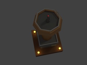 low poly space colony tower Model 3D