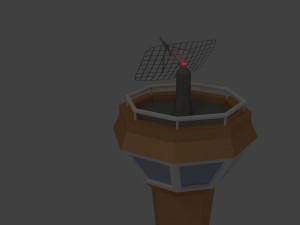low poly space colony tower Model 3D