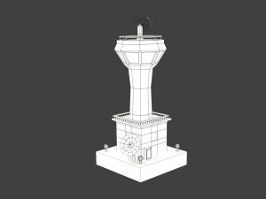 low poly space colony tower Model 3D