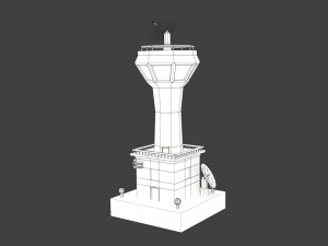 low poly space colony tower Model 3D