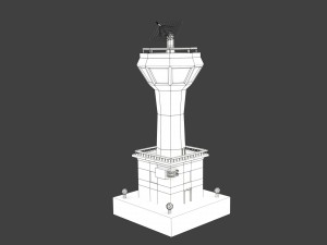 low poly space colony tower Model 3D