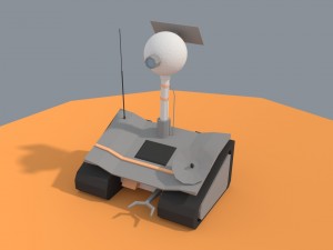 low poly cartoony planet rover Model 3D