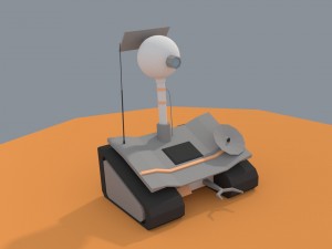 low poly cartoony planet rover 3D Модель